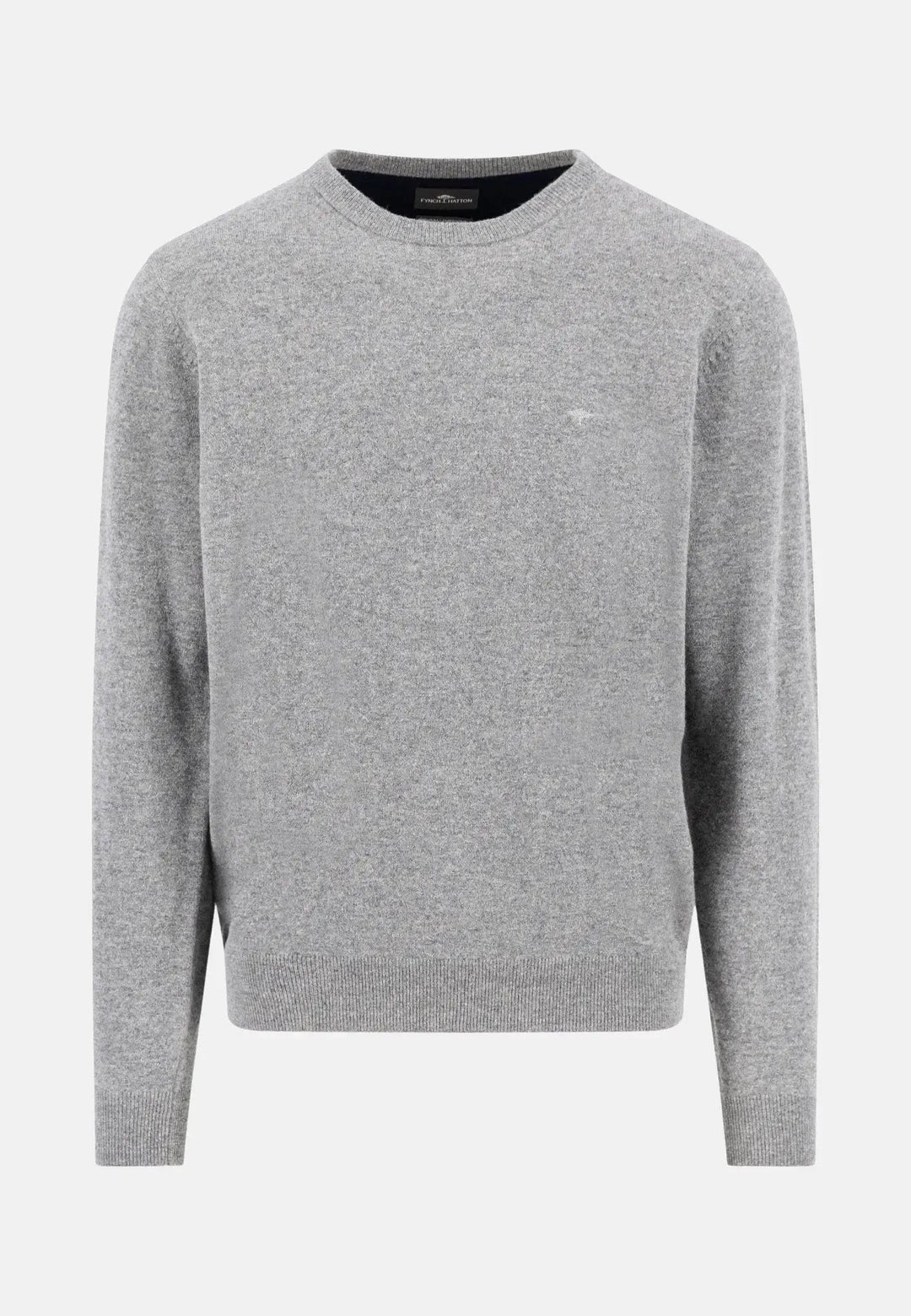 fynch-hatton-Pure Lambswool Crewneck Knit Steel