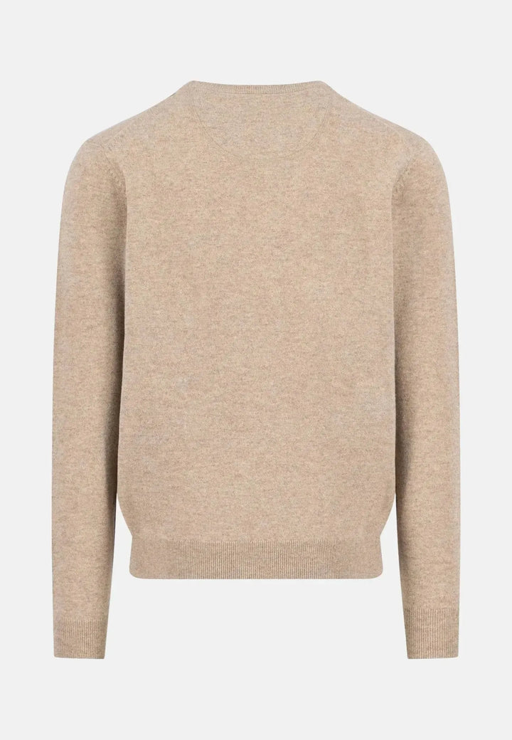 fynch-hatton-Pure Lambswool Crewneck Knit Taupe
