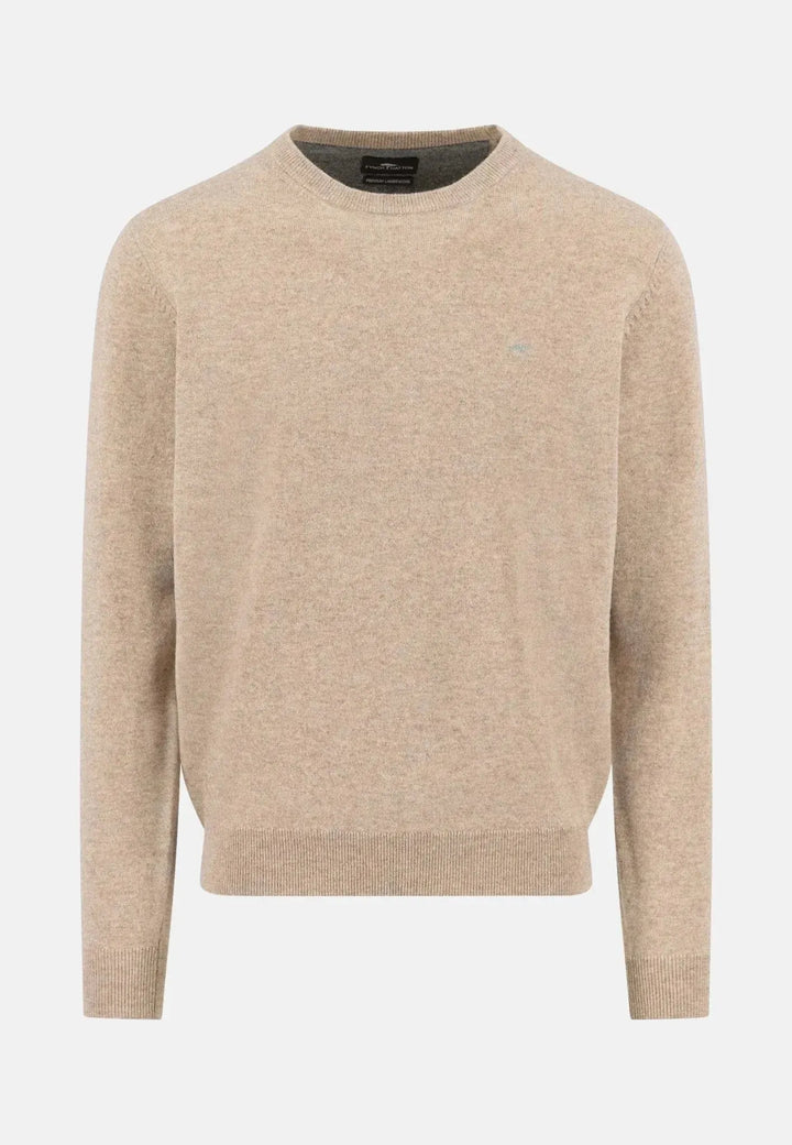 fynch-hatton-Pure Lambswool Crewneck Knit Taupe