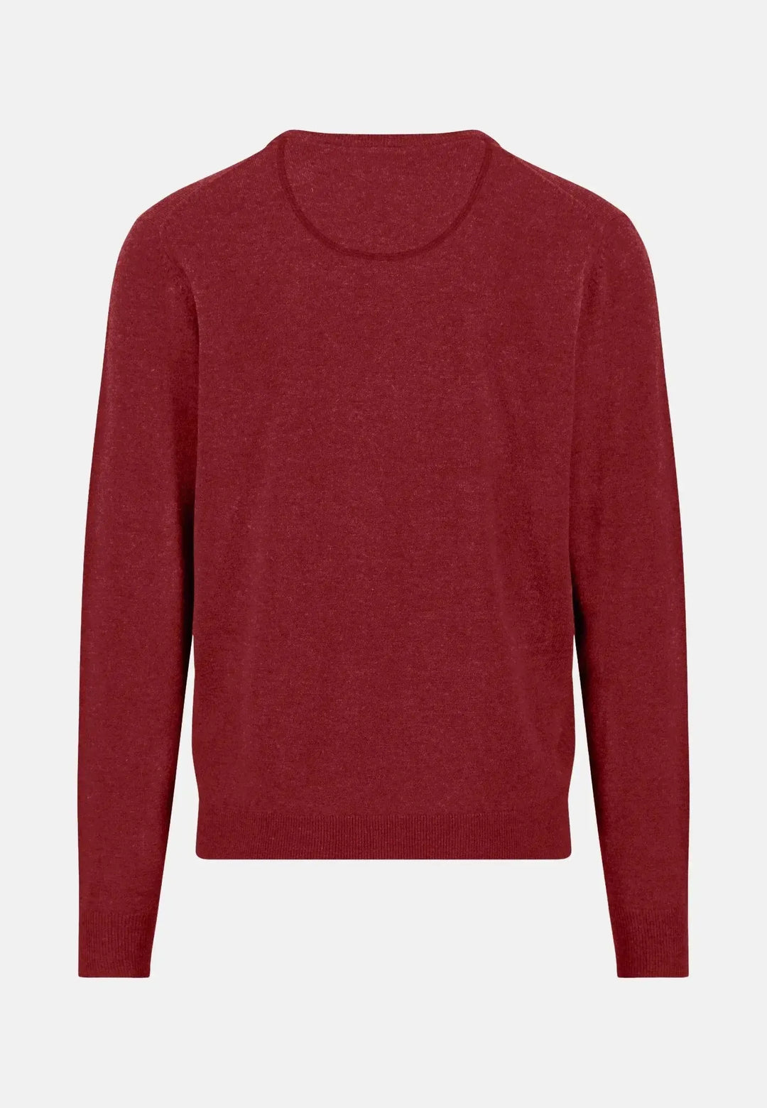 fynch-hatton-Pure Lambswool V-Neck Knit Garnet Red