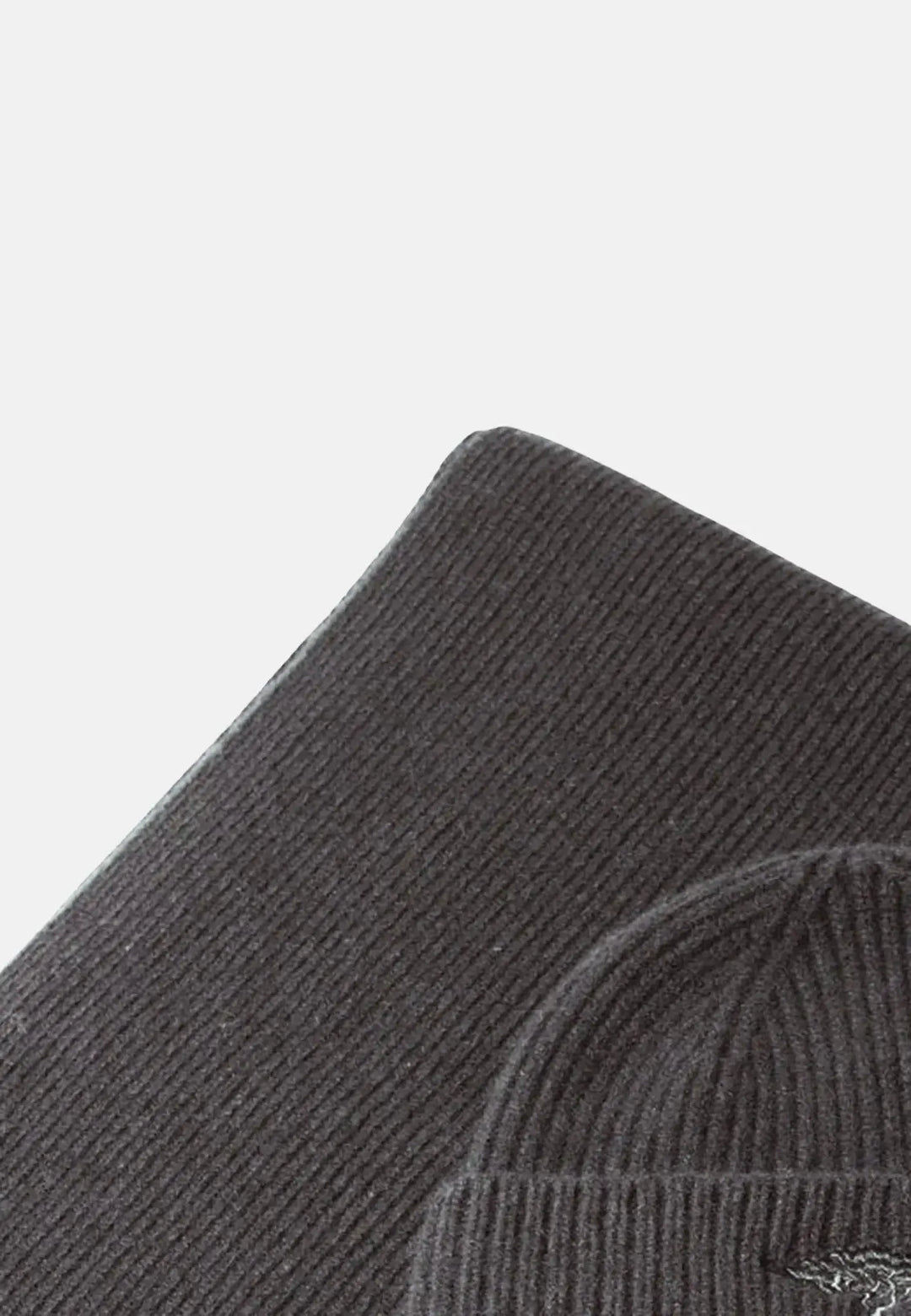 fynch-hatton-Pure Wool Beanie & Scarf Set Charcoal