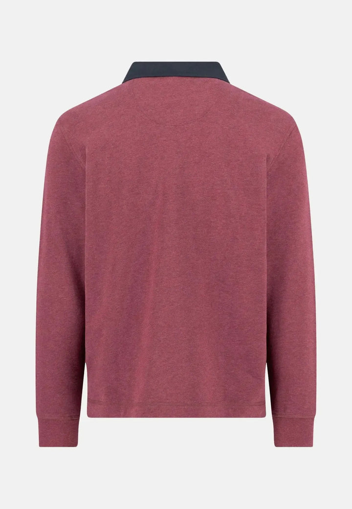 fynch-hatton-Rugby Collar Sweat Deep Merlot