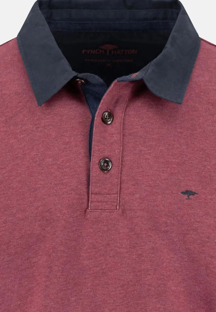 fynch-hatton-Rugby Collar Sweat Deep Merlot