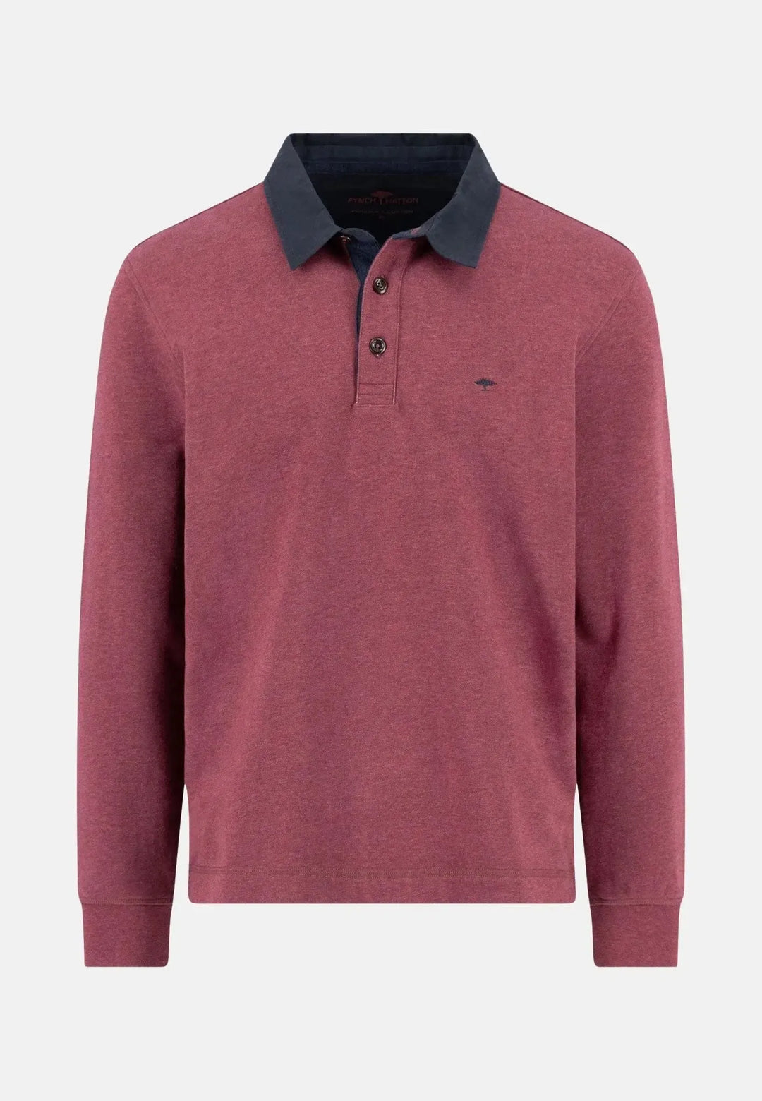 fynch-hatton-Rugby Collar Sweat Deep Merlot