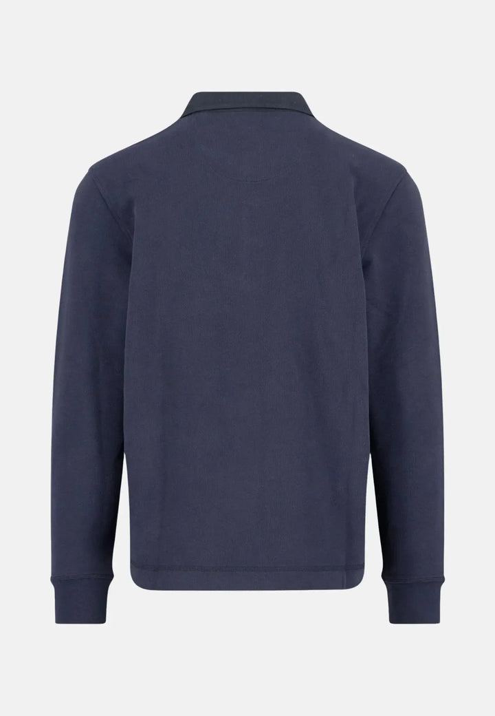 fynch-hatton-Rugby Collar Sweat Navy