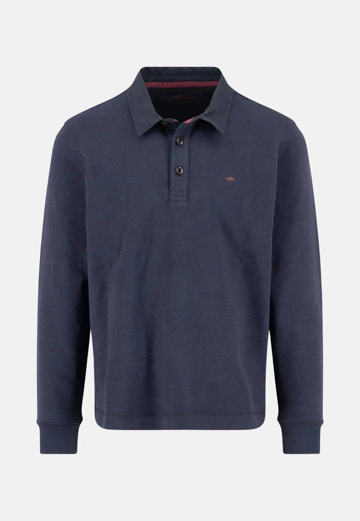 fynch-hatton-Rugby Collar Sweat Navy