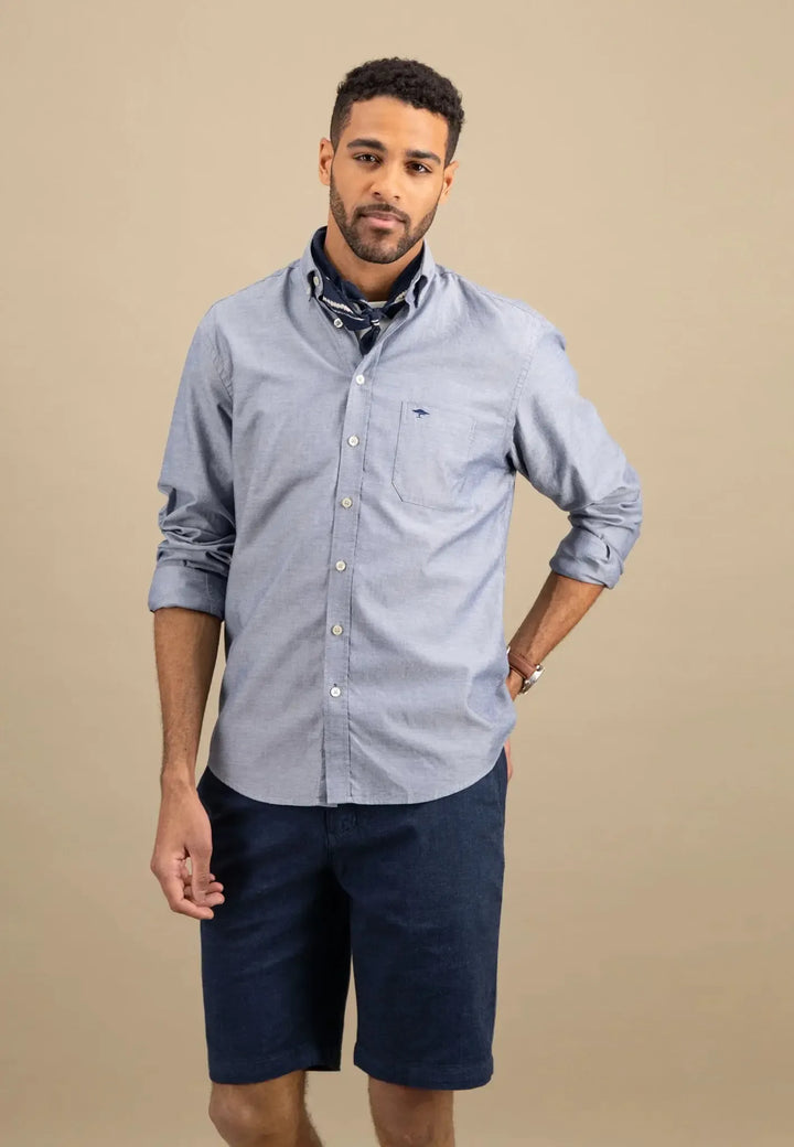 fynch-hatton-Seasonal Oxford Shirt Navy