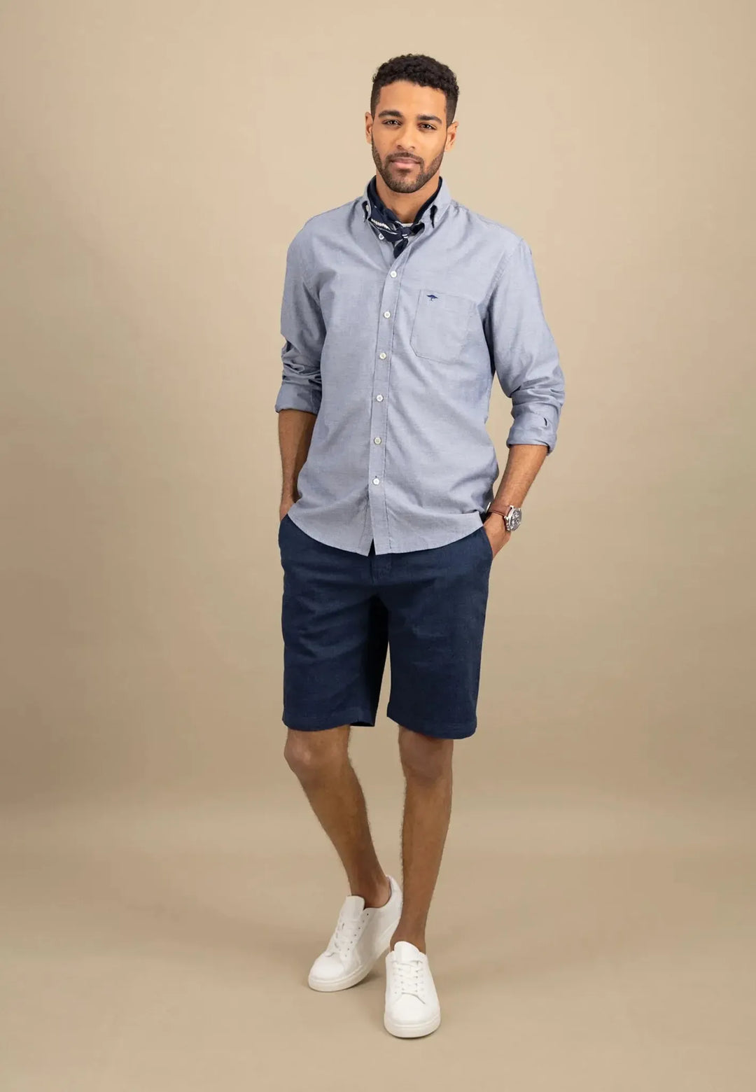 fynch-hatton-Seasonal Oxford Shirt Navy