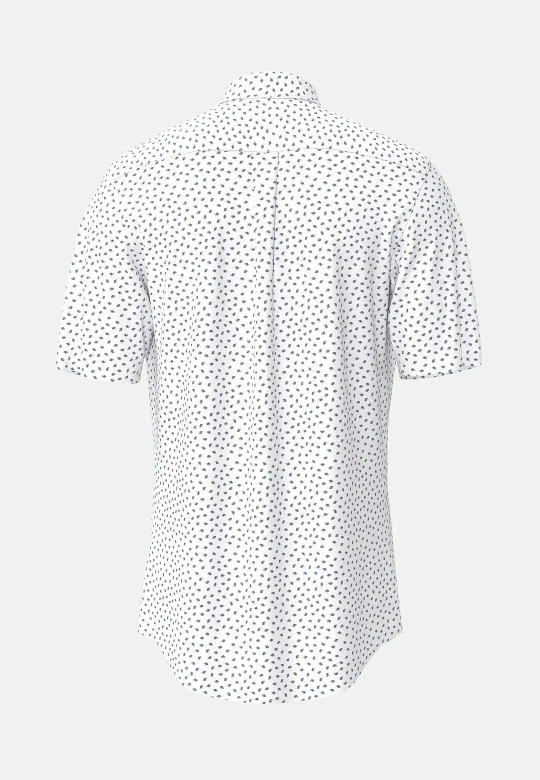 fynch-hatton-Seersucker Print Short Sleeved Shirt Navy