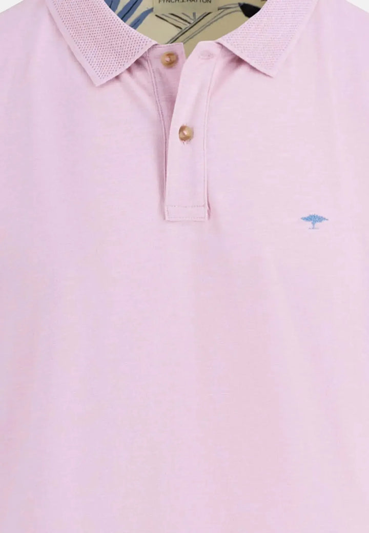fynch-hatton-Slub Cotton Polo Shirt Light Peony