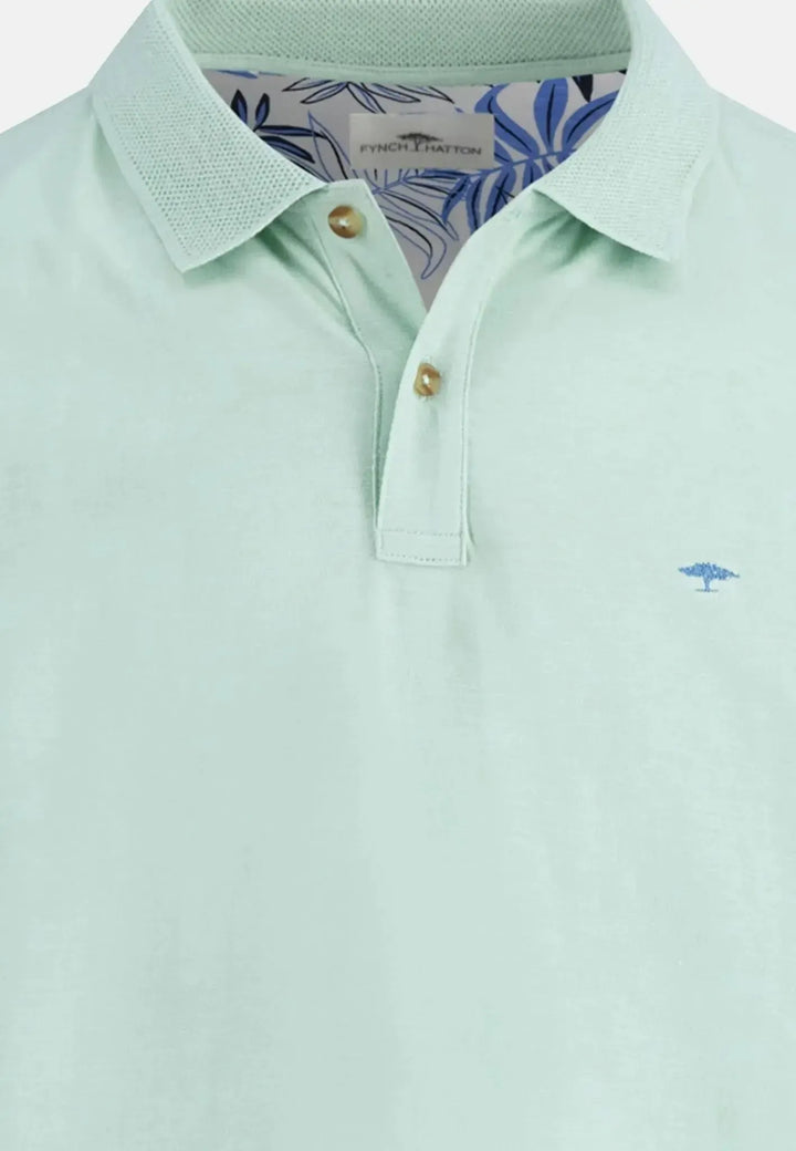 fynch-hatton-Slub Cotton Polo Shirt Minty Green