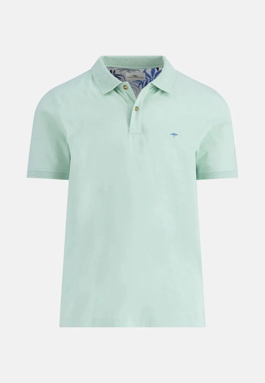 fynch-hatton-Slub Cotton Polo Shirt Minty Green