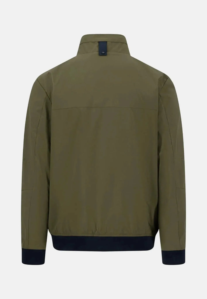 fynch-hatton-Stand Collar Zipped Pocket Jacket Dark Khaki