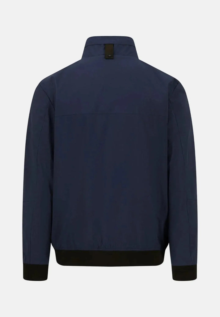 fynch-hatton-Stand Collar Zipped Pocket Jacket Dark Navy