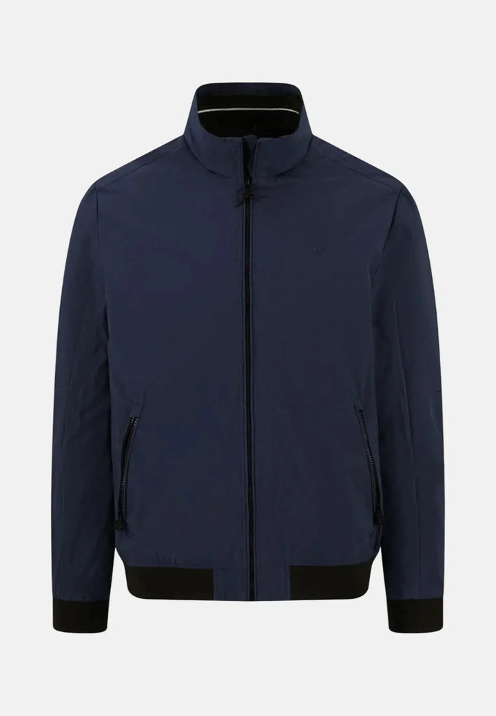 fynch-hatton-Stand Collar Zipped Pocket Jacket Dark Navy