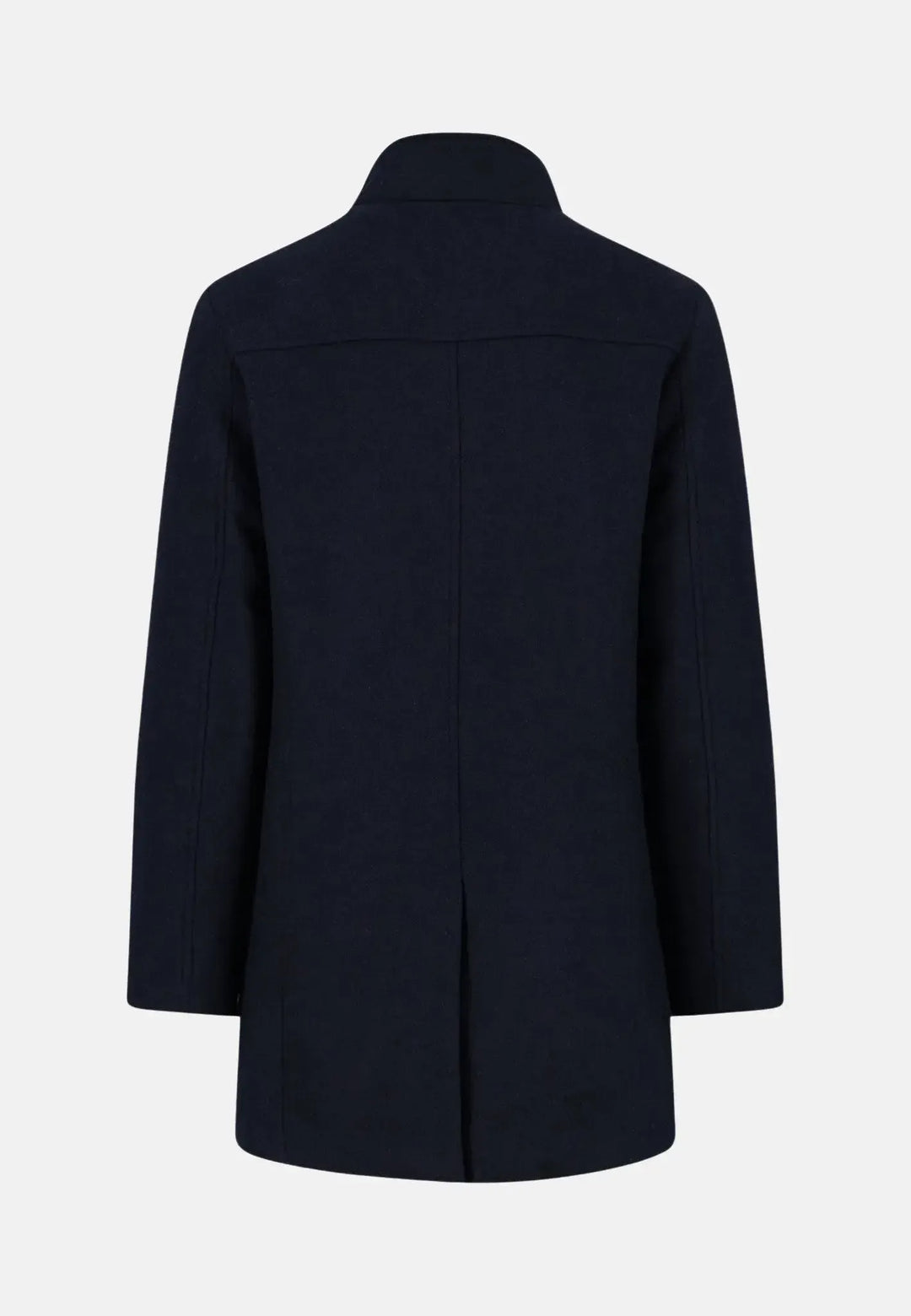 fynch-hatton-Standcollar Insert Wool Mix Coat Dark Navy