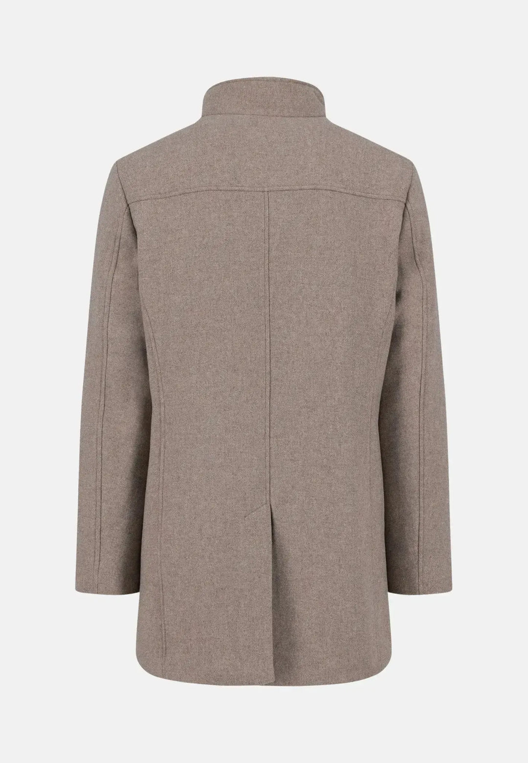 fynch-hatton-Standcollar Insert Wool Mix Coat Sand