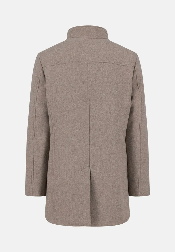 fynch-hatton-Standcollar Insert Wool Mix Coat Sand
