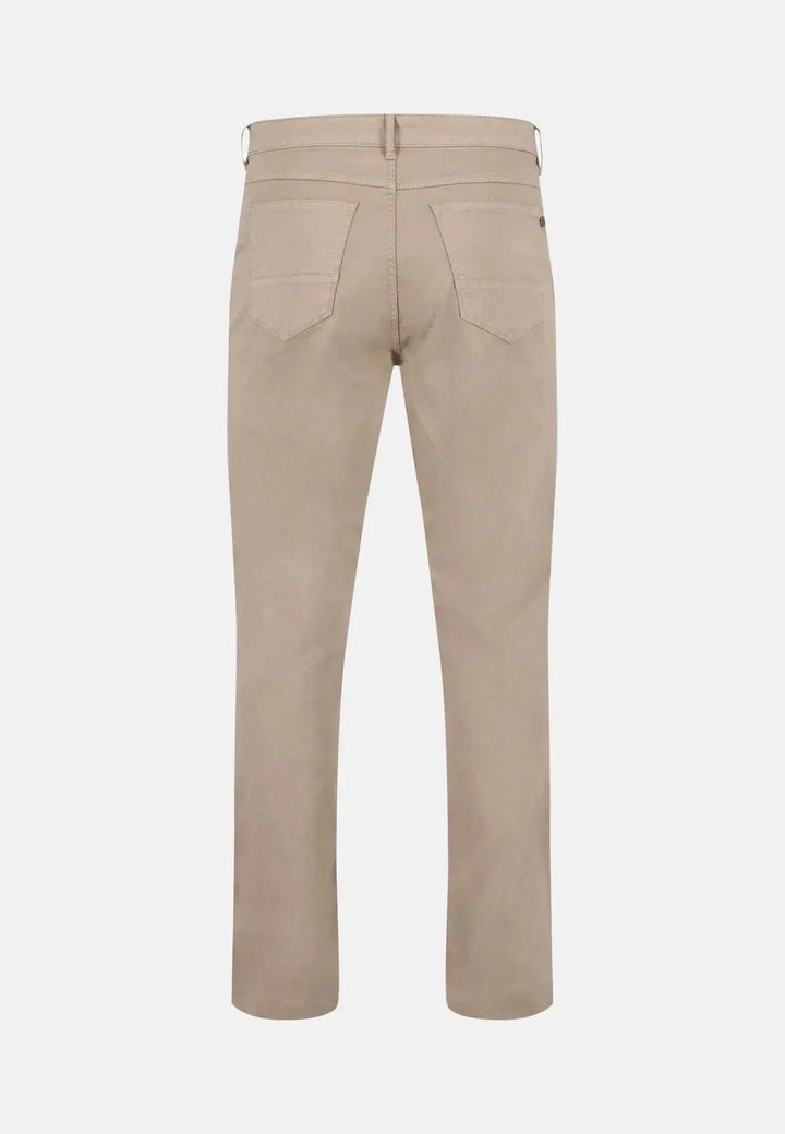 fynch-hatton-Stretch Cotton Straight Leg Chinos Beige
