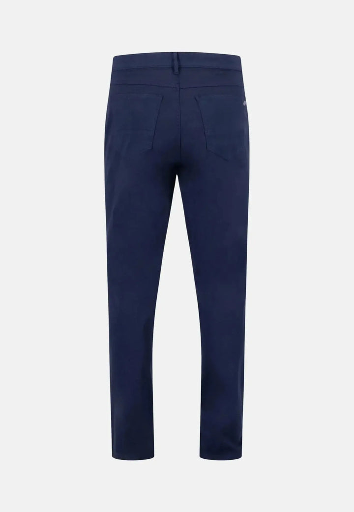 fynch-hatton-Stretch Cotton Straight Leg Chinos Dark Navy