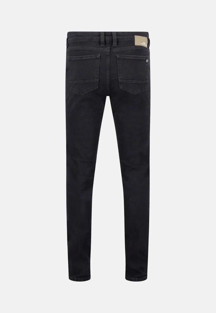 fynch-hatton-Stretch Denim Straight Leg Jeans Black