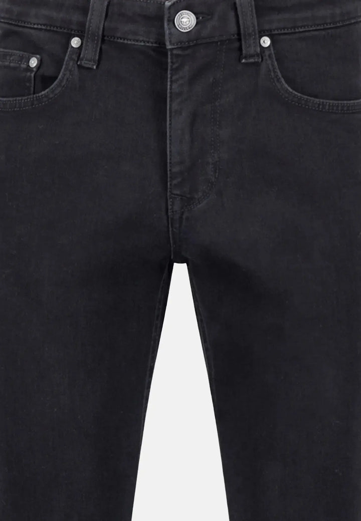 fynch-hatton-Stretch Denim Straight Leg Jeans Black