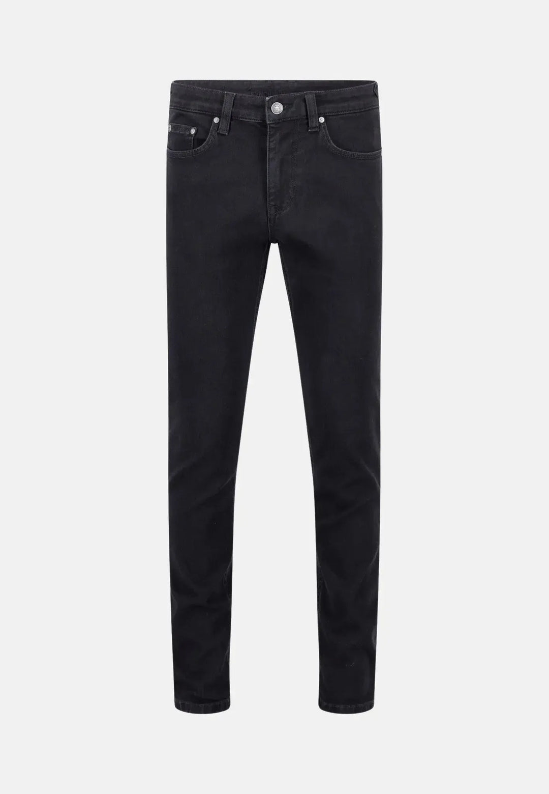 fynch-hatton-Stretch Denim Straight Leg Jeans Black