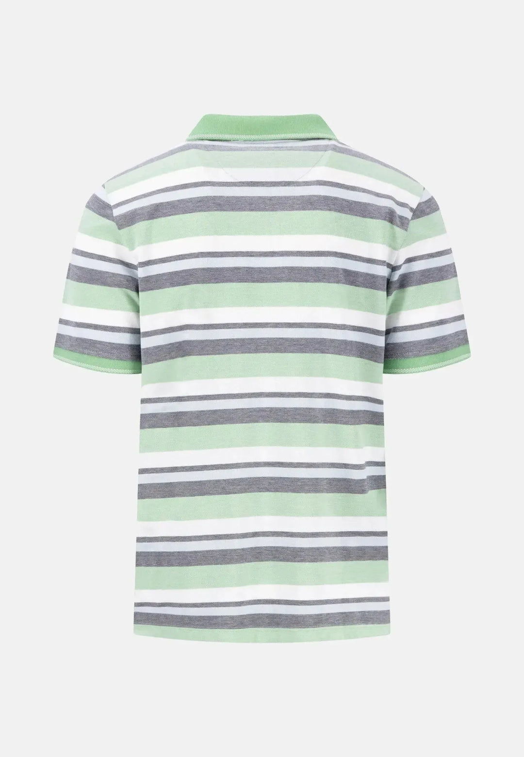 fynch-hatton-Striped Casual Fit Polo Shirt Turf Green