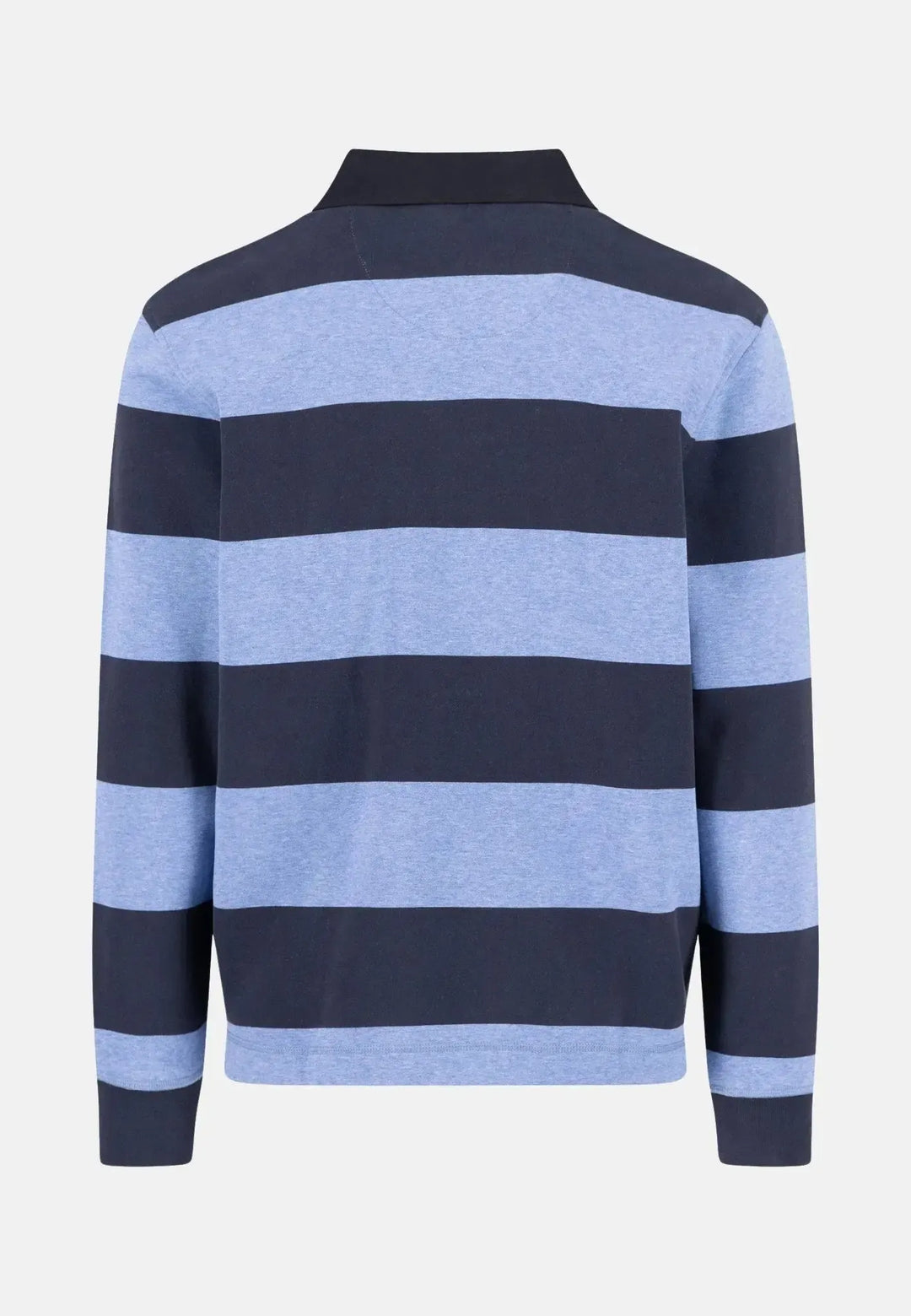 fynch-hatton-Striped Rugby Collar Sweat Crystal Blue