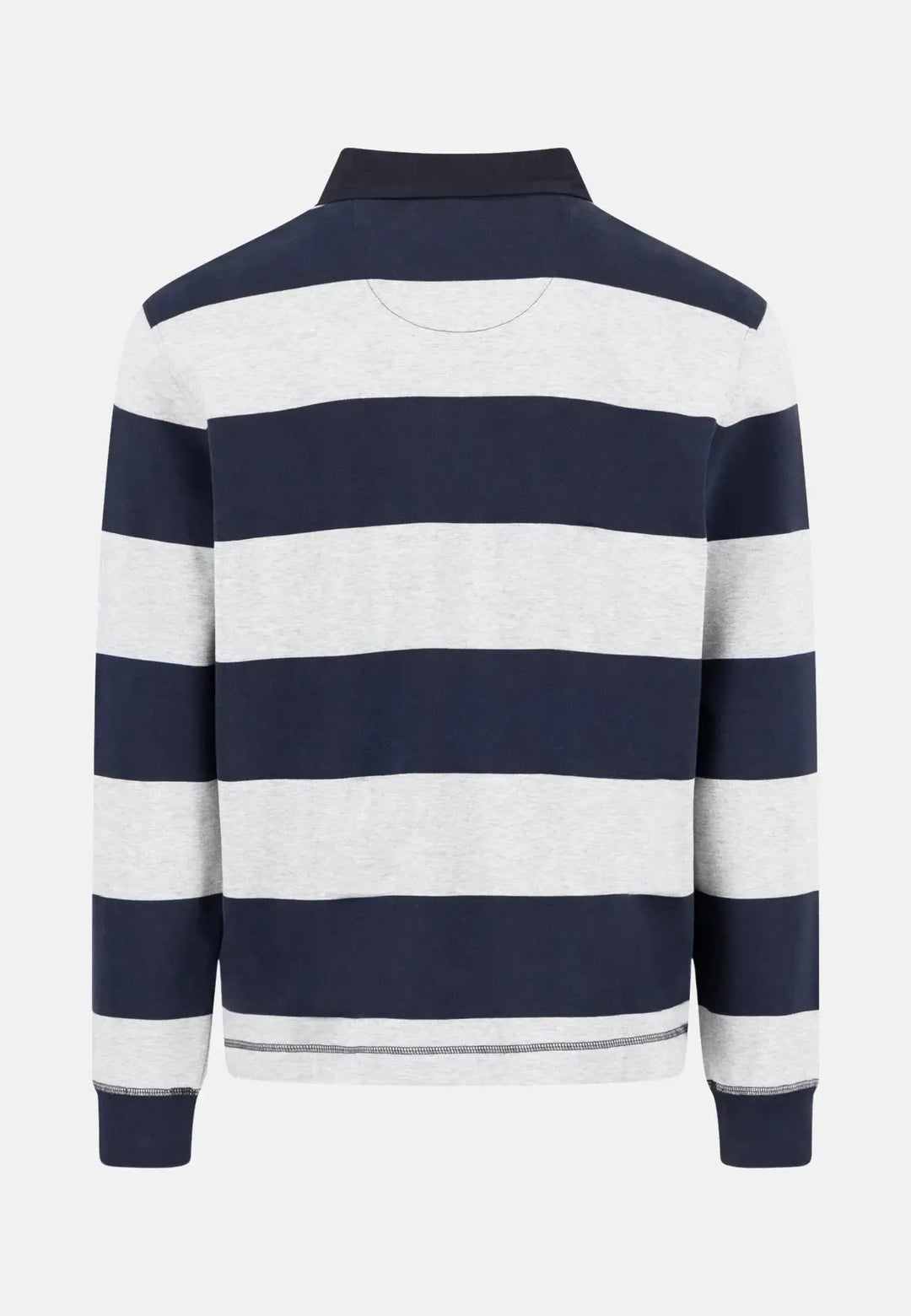 fynch-hatton-Striped Rugby Collar Sweat Navy