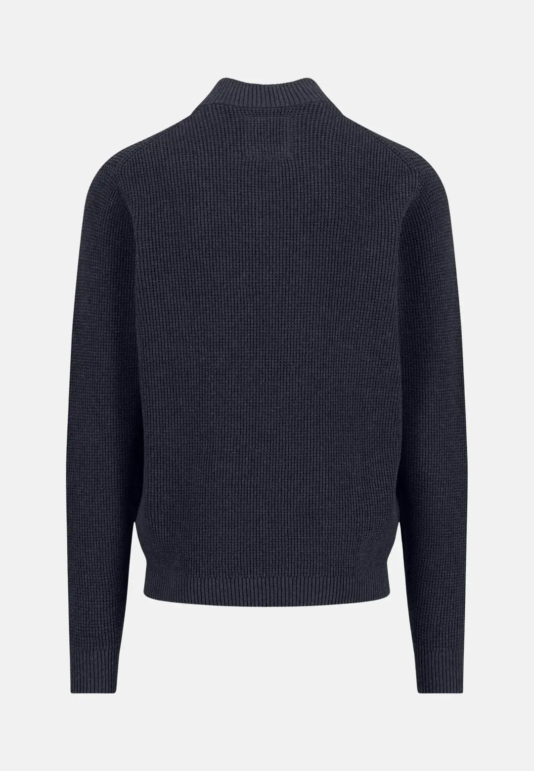 fynch-hatton-Structured Cotton 1/4 Zip Knit Navy