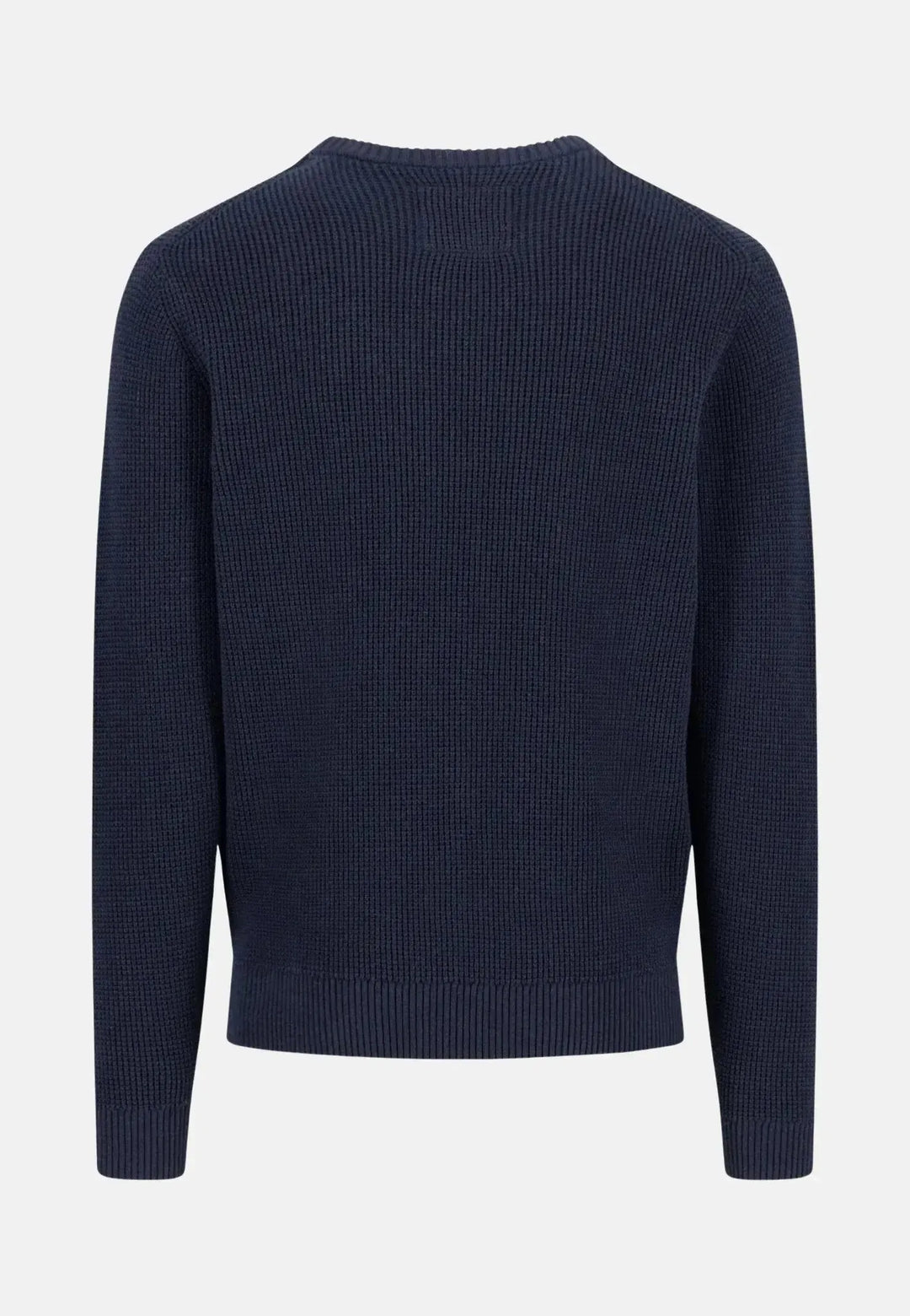 fynch-hatton-Structured Cotton Crewneck Knit Navy