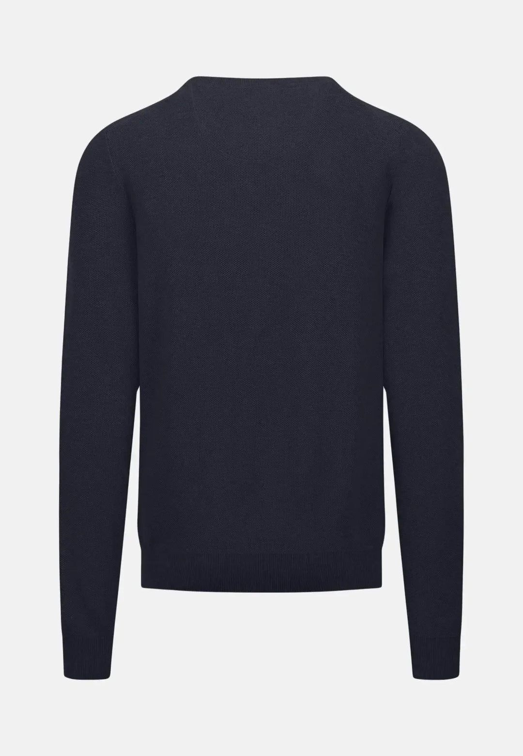 fynch-hatton-Structured Crewneck Cotton Knit Dark Navy