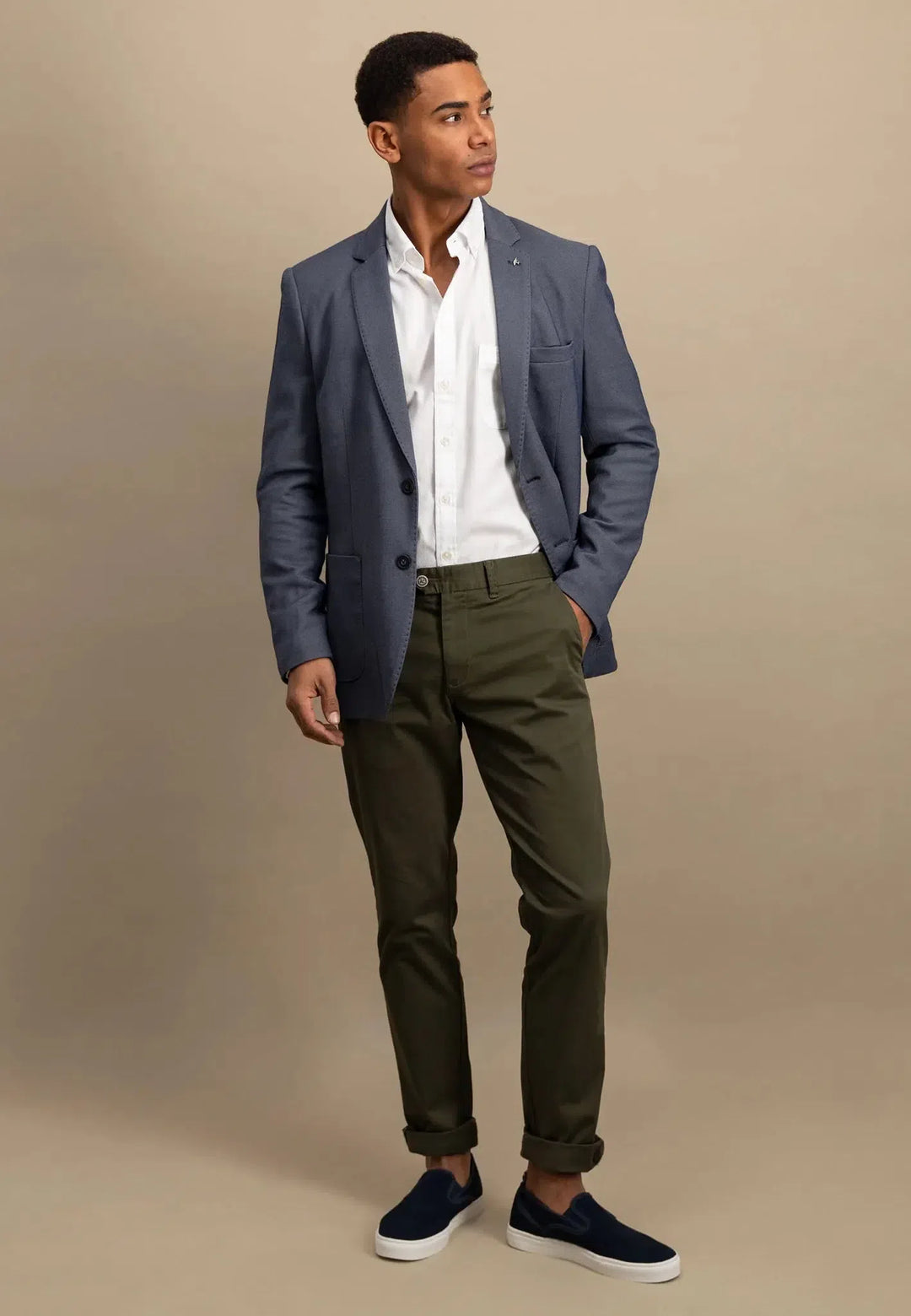 fynch-hatton-Structured Jersey Blazer Navy Melange
