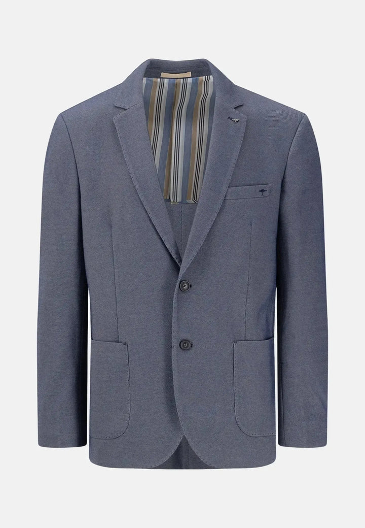 fynch-hatton-Structured Jersey Blazer Navy Melange