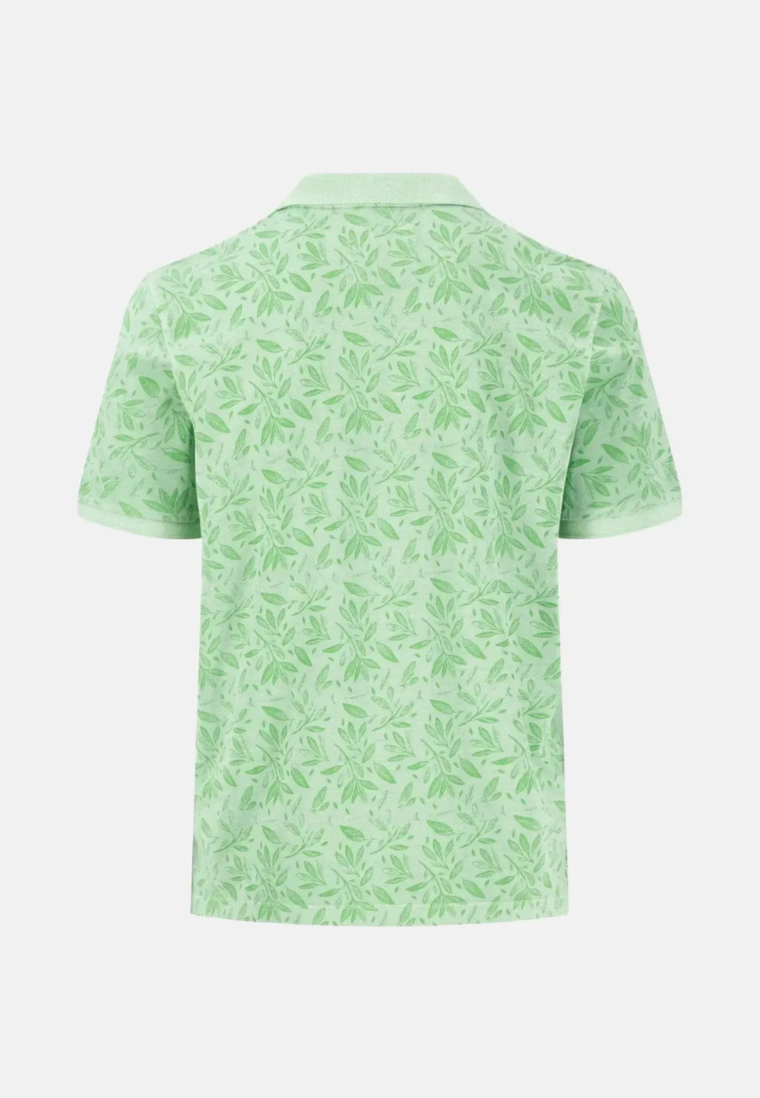 fynch-hatton-Sunfaded Floral Polo Shirt Turf Green