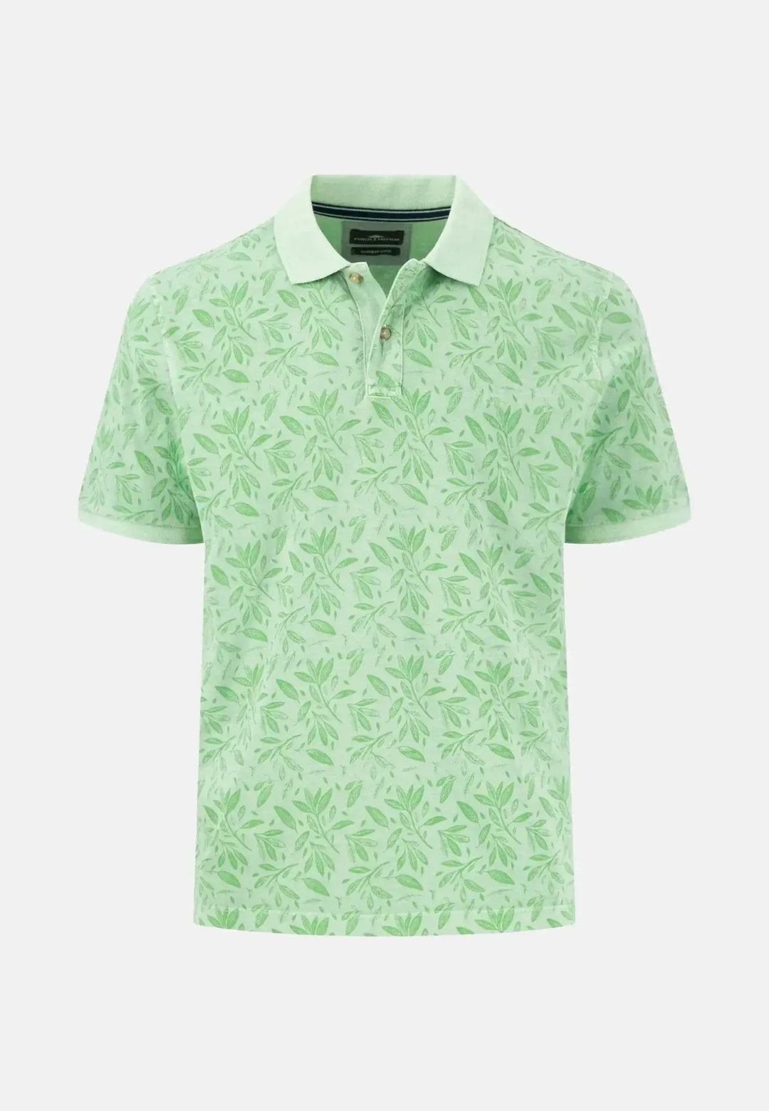 fynch-hatton-Sunfaded Floral Polo Shirt Turf Green