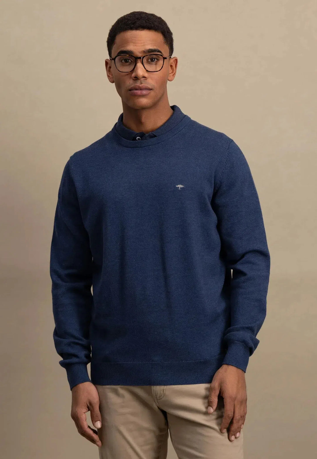 fynch-hatton-Superfine Cotton Crewneck Knit Night