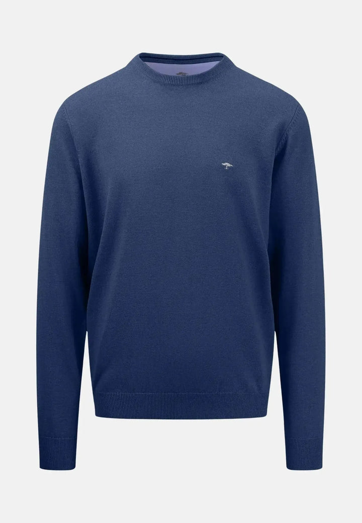 fynch-hatton-Superfine Cotton Crewneck Knit Night