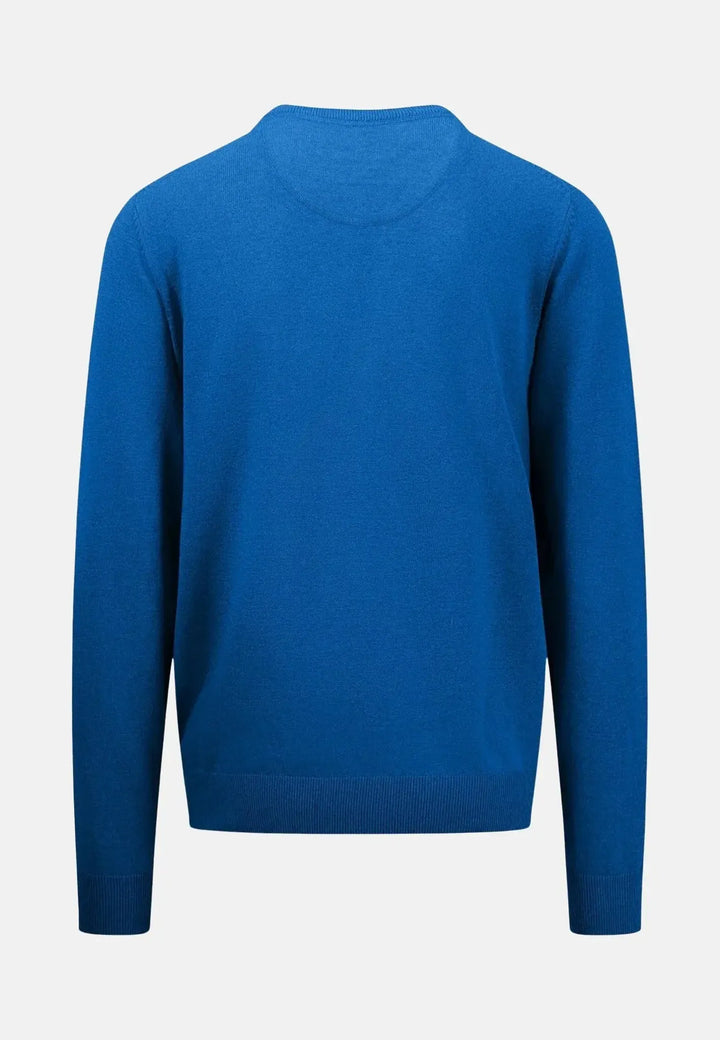 fynch-hatton-Superfine Cotton Crewneck Knit Strong Blue