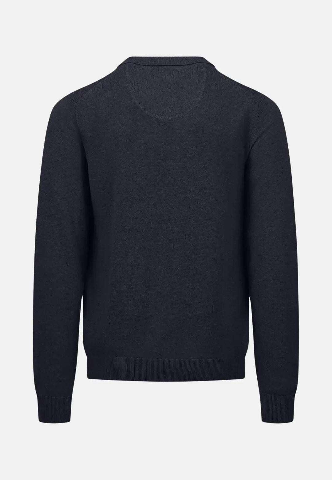 fynch-hatton-Superfine Polo Collar Cotton Knit Navy