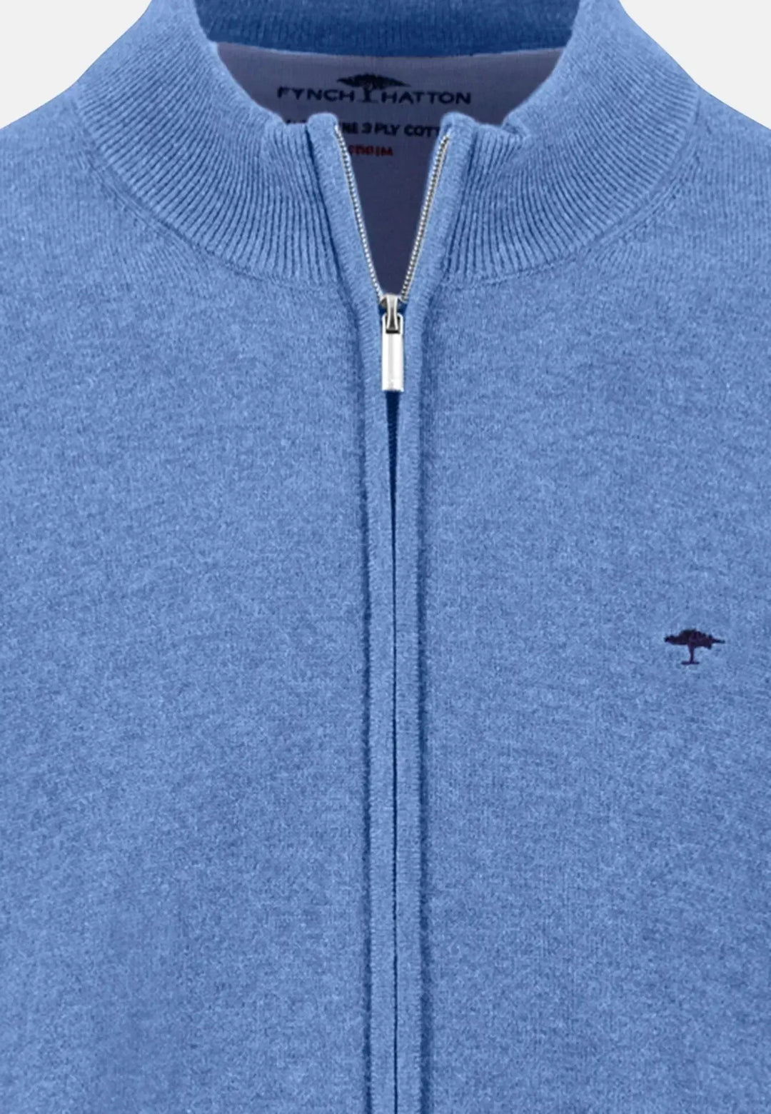 fynch-hatton-Superfine Stand-Up Cardigan Crystal Blue