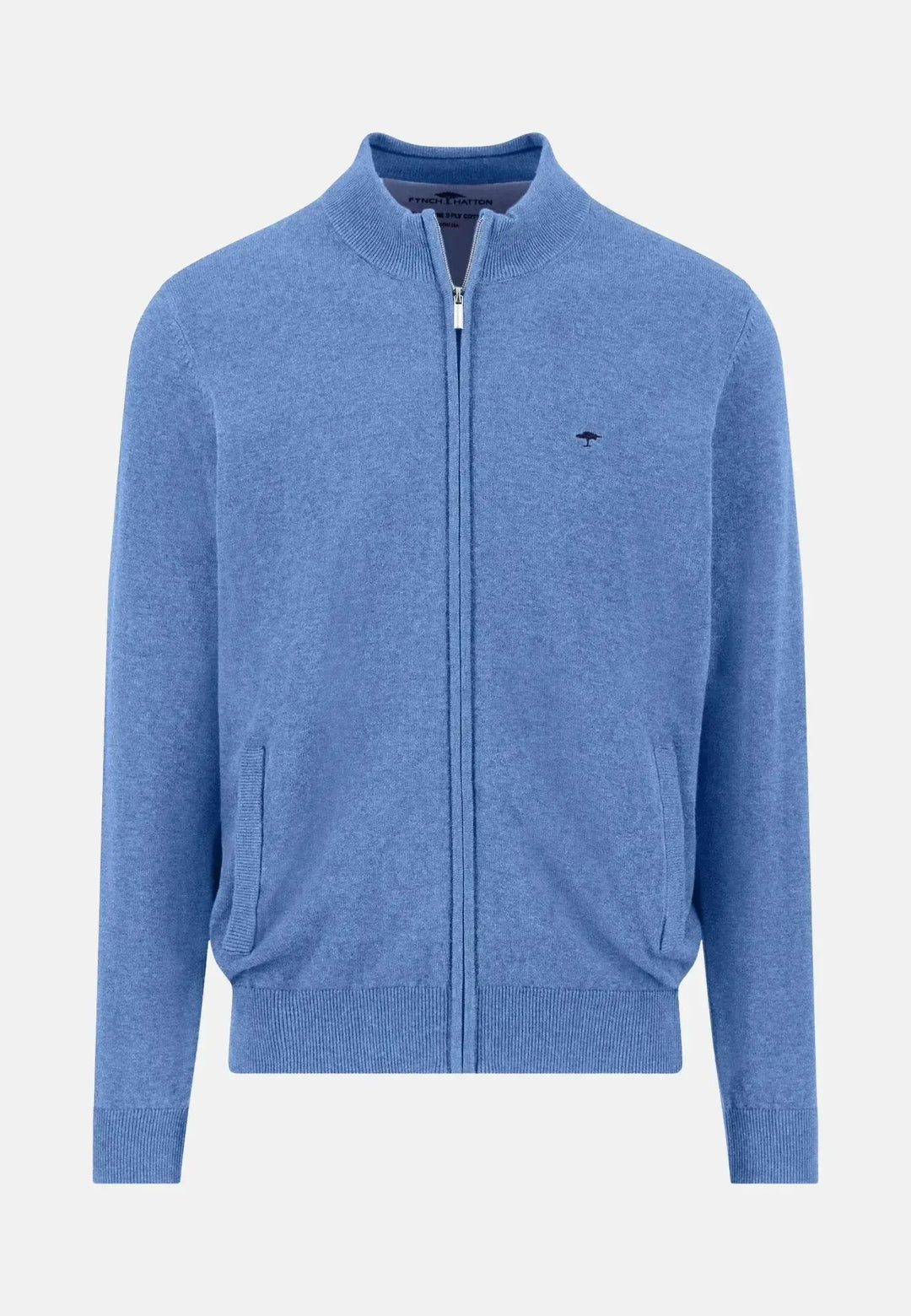 fynch-hatton-Superfine Stand-Up Cardigan Crystal Blue