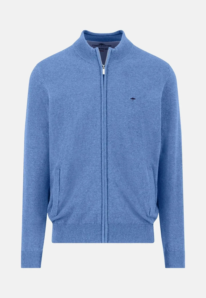 fynch-hatton-Superfine Stand-Up Cardigan Crystal Blue