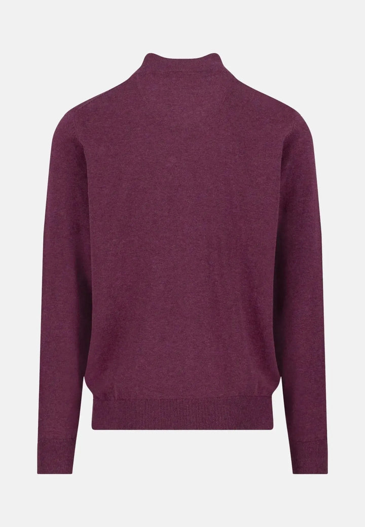 fynch-hatton-Superfine Stand-Up Cardigan Deep Merlot