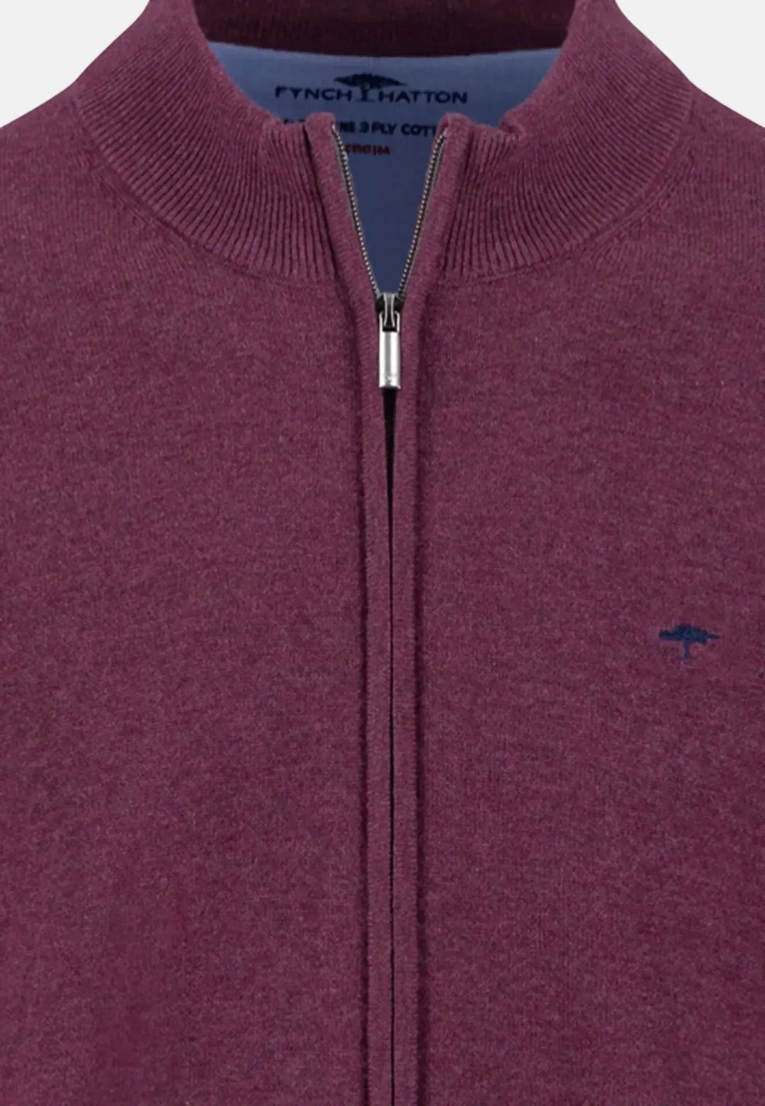 fynch-hatton-Superfine Stand-Up Cardigan Deep Merlot