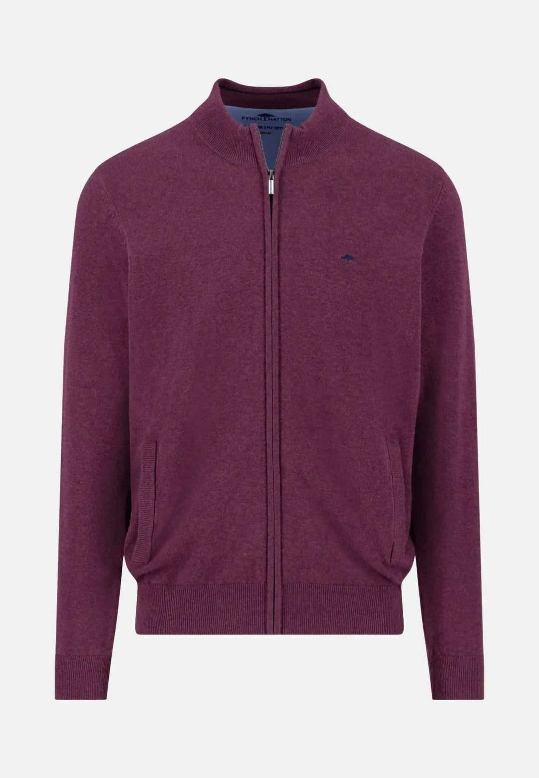fynch-hatton-Superfine Stand-Up Cardigan Deep Merlot