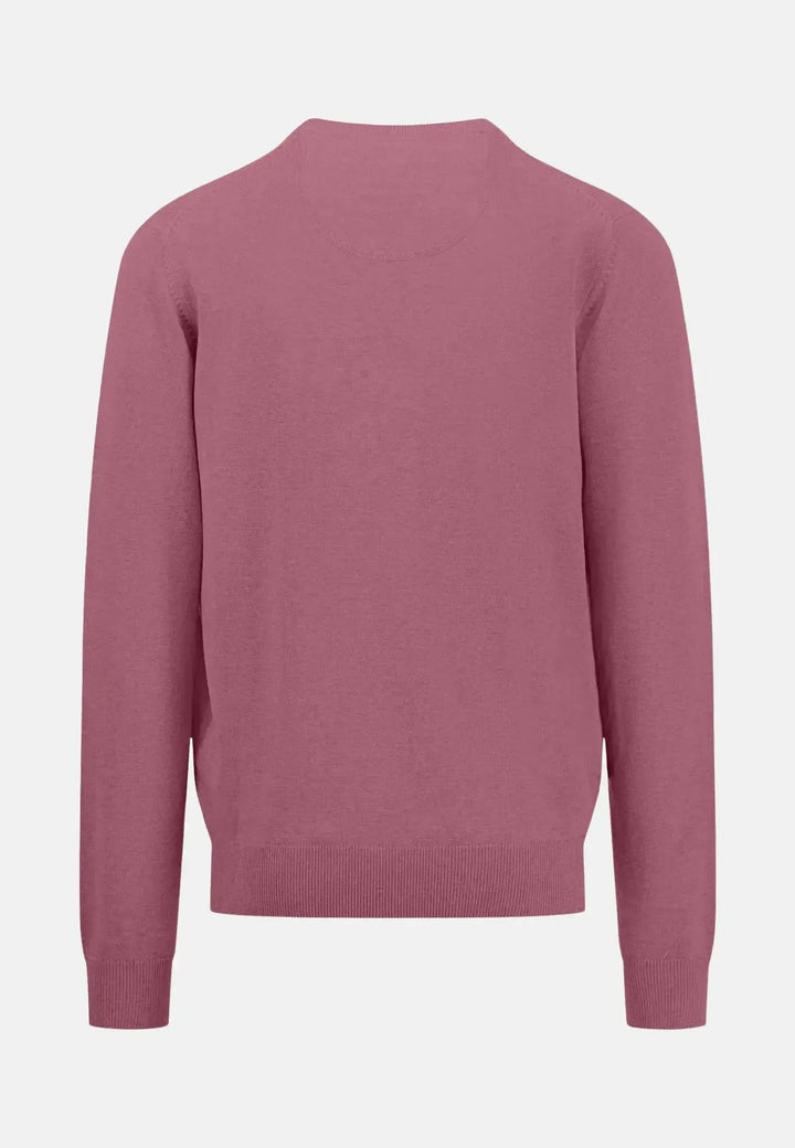 fynch-hatton-Superfine V-Neck Cotton Knit Pale Blush