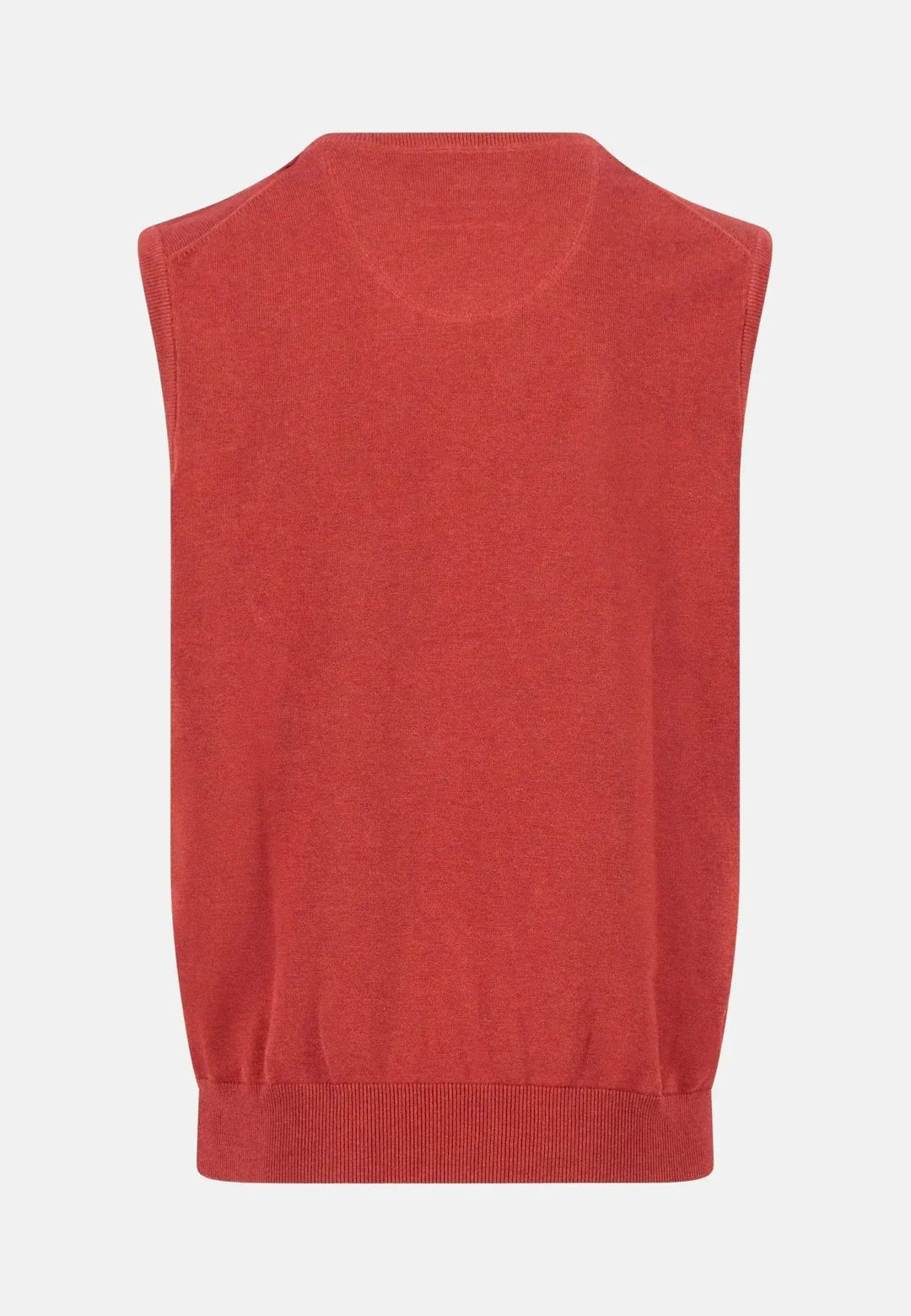 fynch-hatton-Superfine V-Neck Cotton Knit Vest Garnet Red