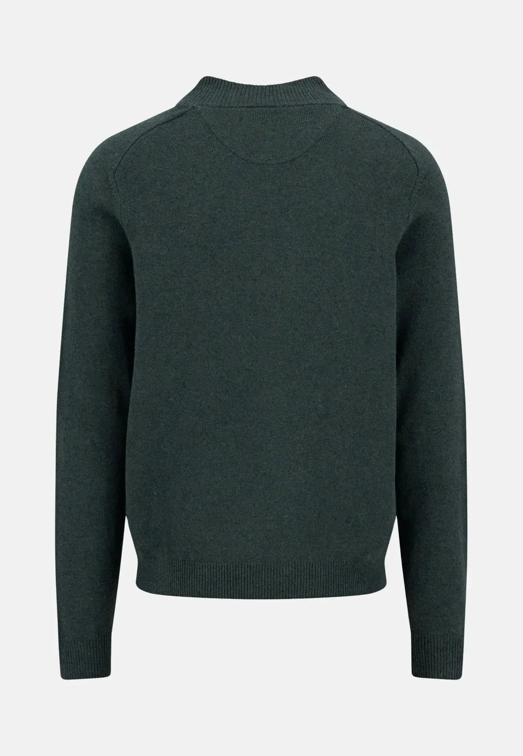 fynch-hatton-Supersoft Lambswool 1/4 Zip Knit Dark Ivy
